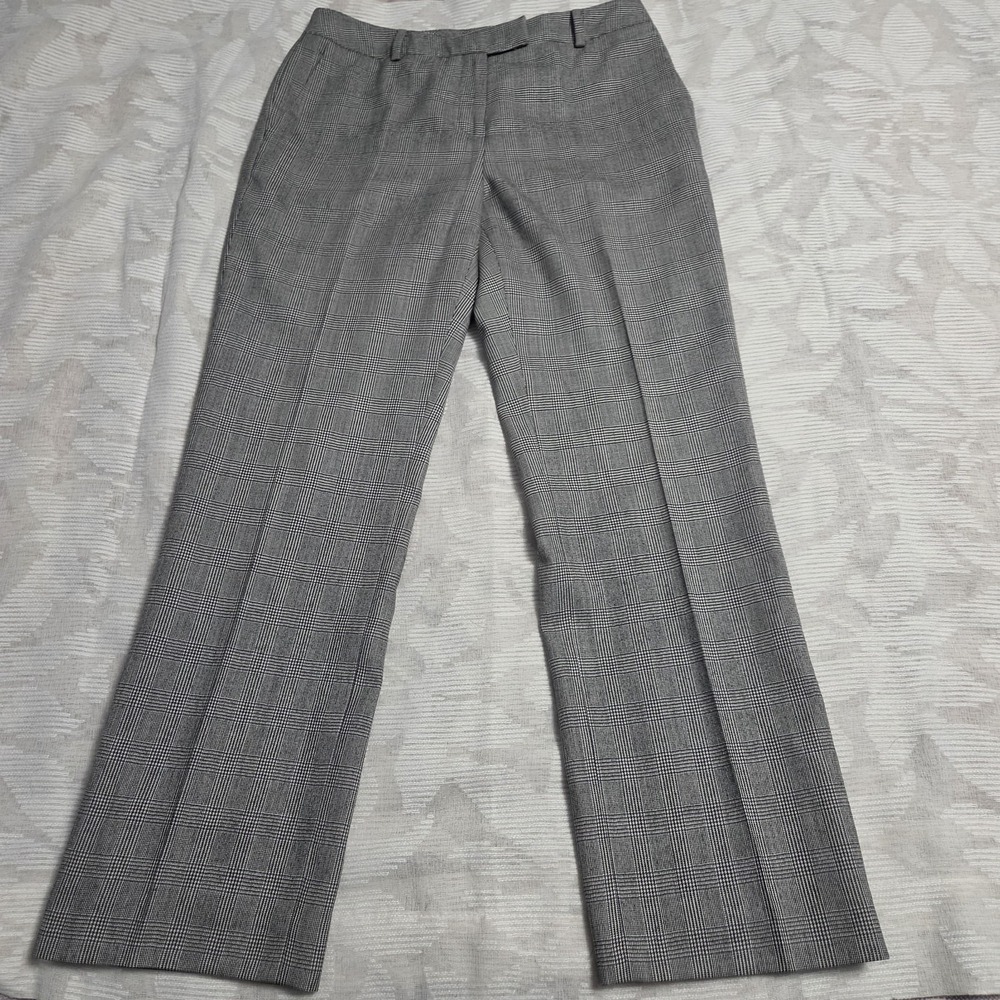 Brooks Brothers 346 Caroline Fit Grey Glen Plaid Wool Dress Pants Size 8
